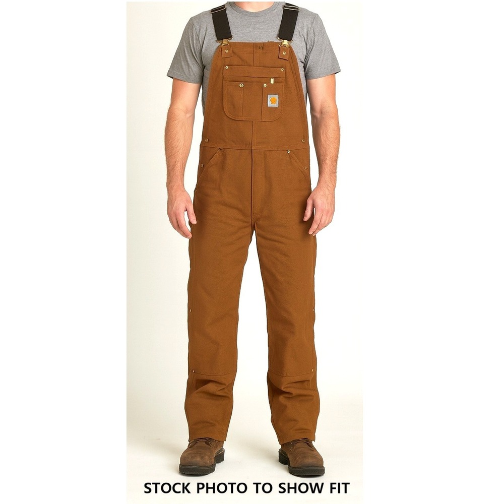 Carhartt Bib Overalls R37 Double Knee Bib Duck Canvas Loose Fit - Men's 30 x 36